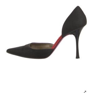 Christian Lacroix linen Black Stiletto Heels